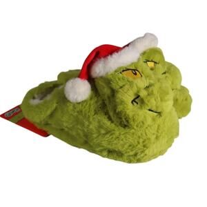 Grinch Fuzzy Christmas Slippers Adult Large
